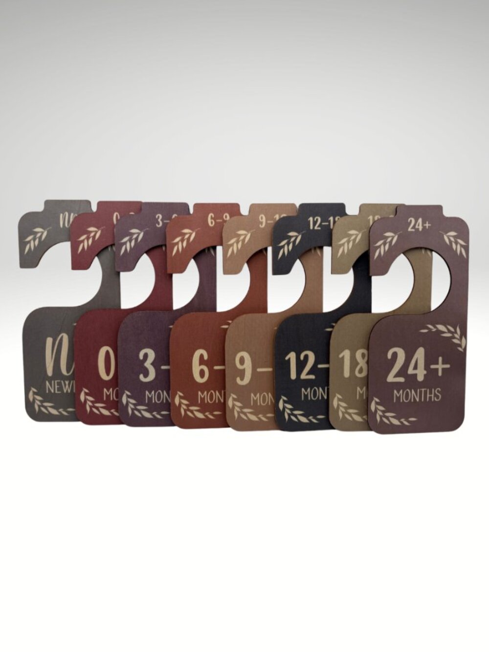 Wooden Baby Closet Dividers Set 8 Boho Botanical Earth Tones Nursery (SKU: 25IN)